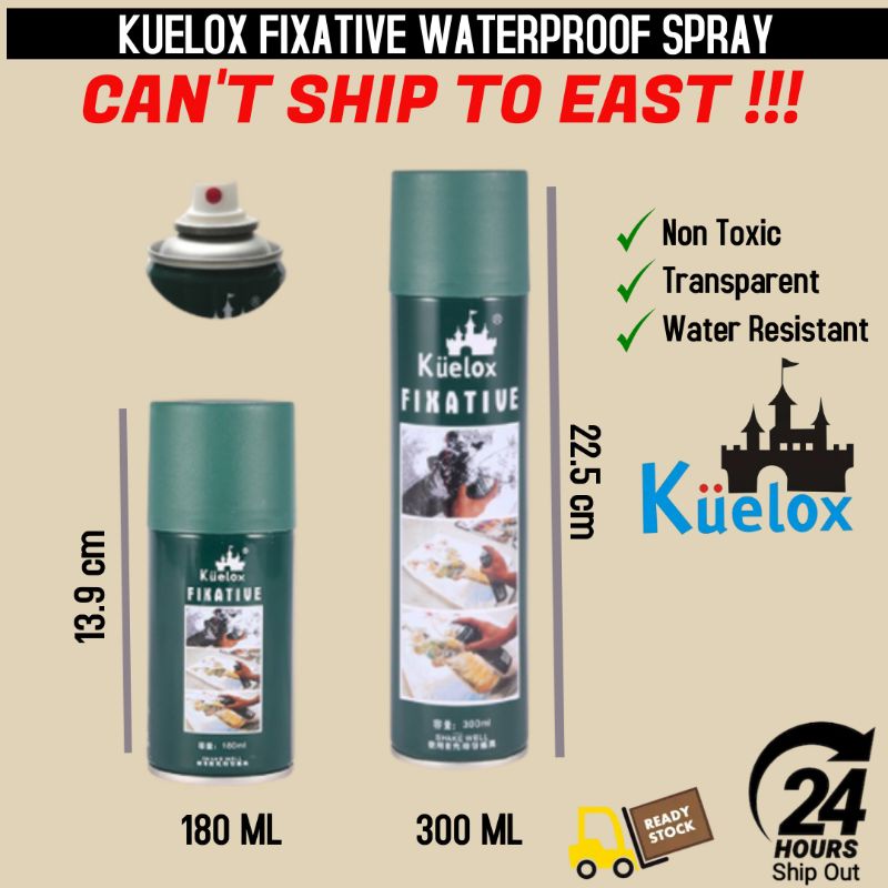 KUELOX FIXATIVE Varnish Spray Inkjet 300/180ML Can't Ship to Sabah