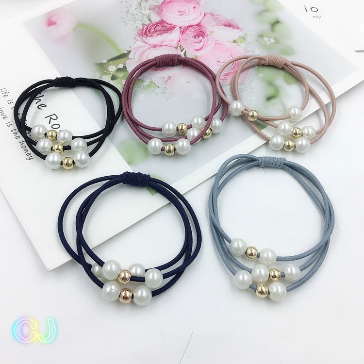 Cj Limited Time Special Three In One Pearl Knotted Hair Ring Hand
