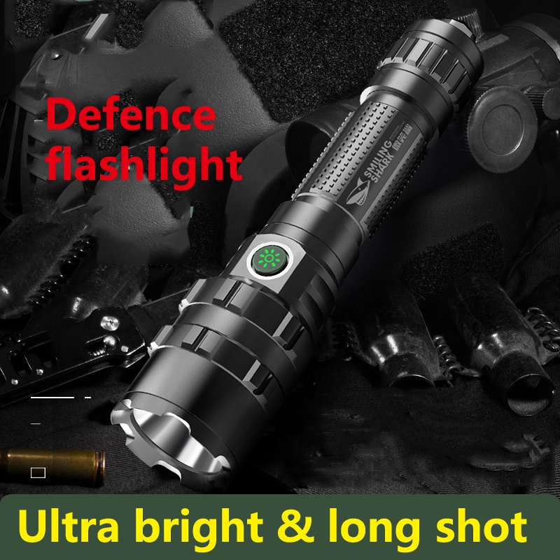 Smiling Shark E33 Powerful ultra bright spotlight flashlight USB