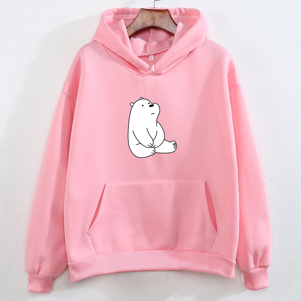 Warm Hooded Jacket For Girls Graphics Hooded K Pop Street Wear Cute Pullover Femininos De Inverno Cartoon Bear Print Sweatshirt Shopee Malaysia