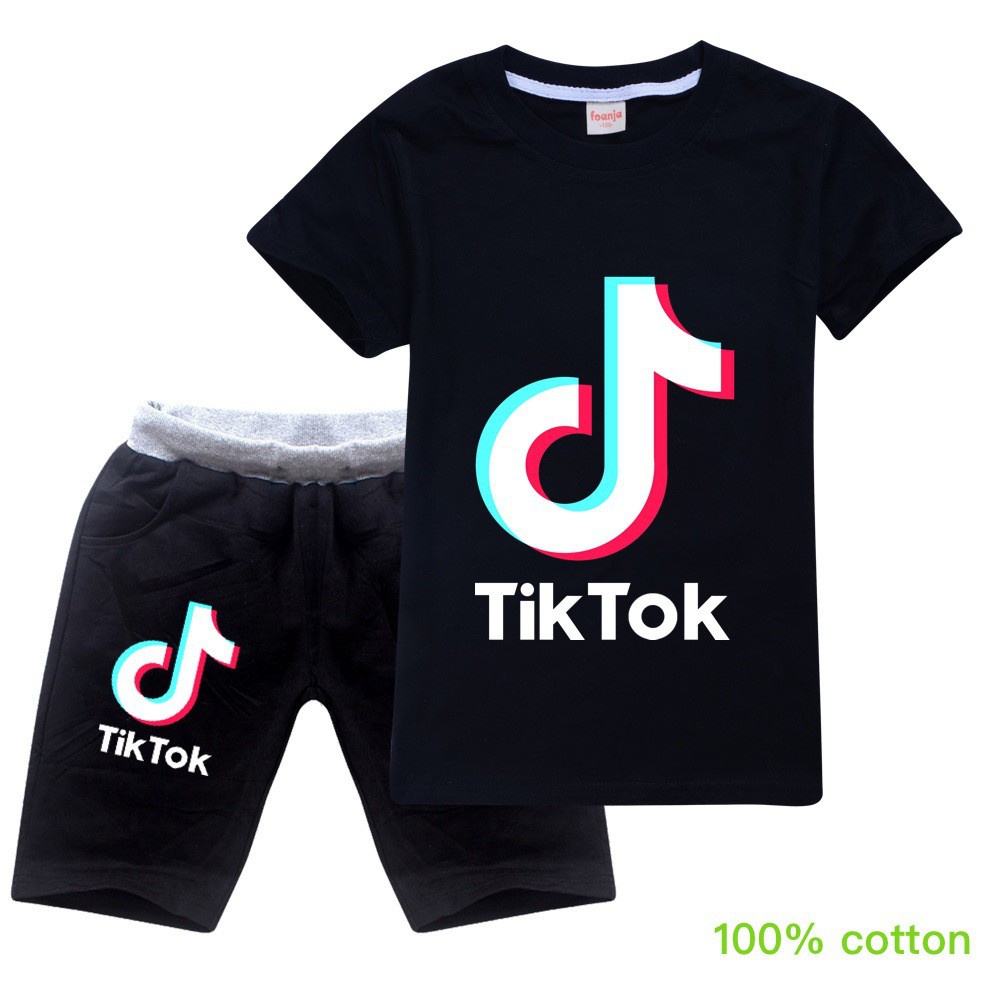 Fashion Tik Tok Roblox Clothes Boys Cotton Sets Big Boys Minecraft Tees Shorts Sets Shopee Malaysia - roblox tik tok pants template