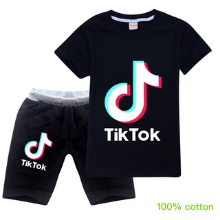 Fashion Tik Tok Roblox Clothes Boys Cotton Sets Big Boys Minecraft Tees Shorts Sets Shopee Malaysia - roblox tik tok shirt