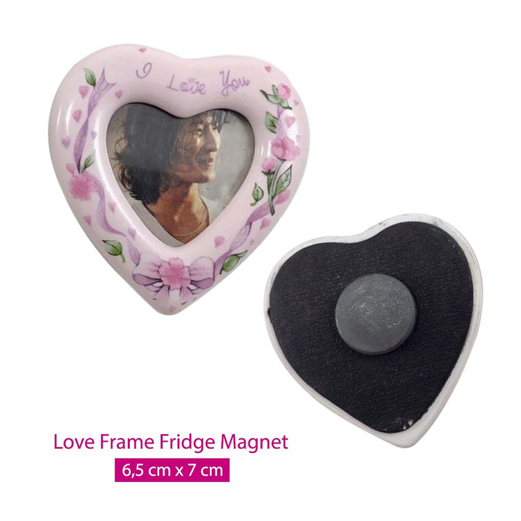 Pink Love Fridge Magnet Heart Design-Photo Frame Love Magnet