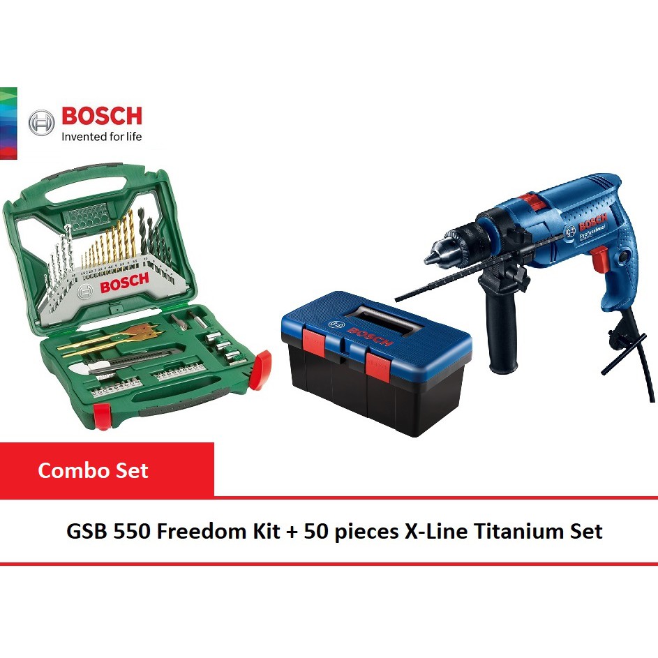 Bosch Gsb 550 Freedom Kit 1a1 5l1 Bosch Titanium X Line Drill