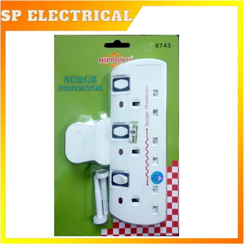 Nippon 3 gang Surge protector(SIRIM) 3 Hala surge protector Shopee Malaysia