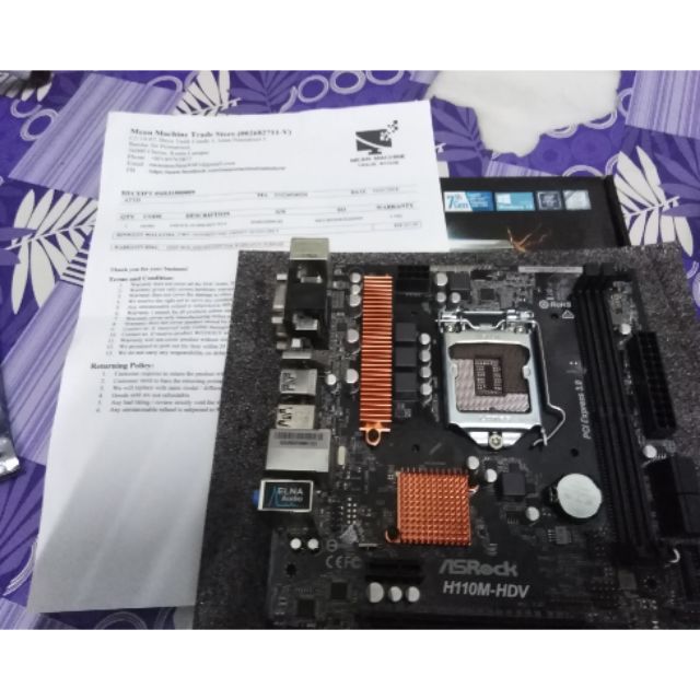 Motherboard Asrock H110m Hdv 2nd Shopee Malaysia