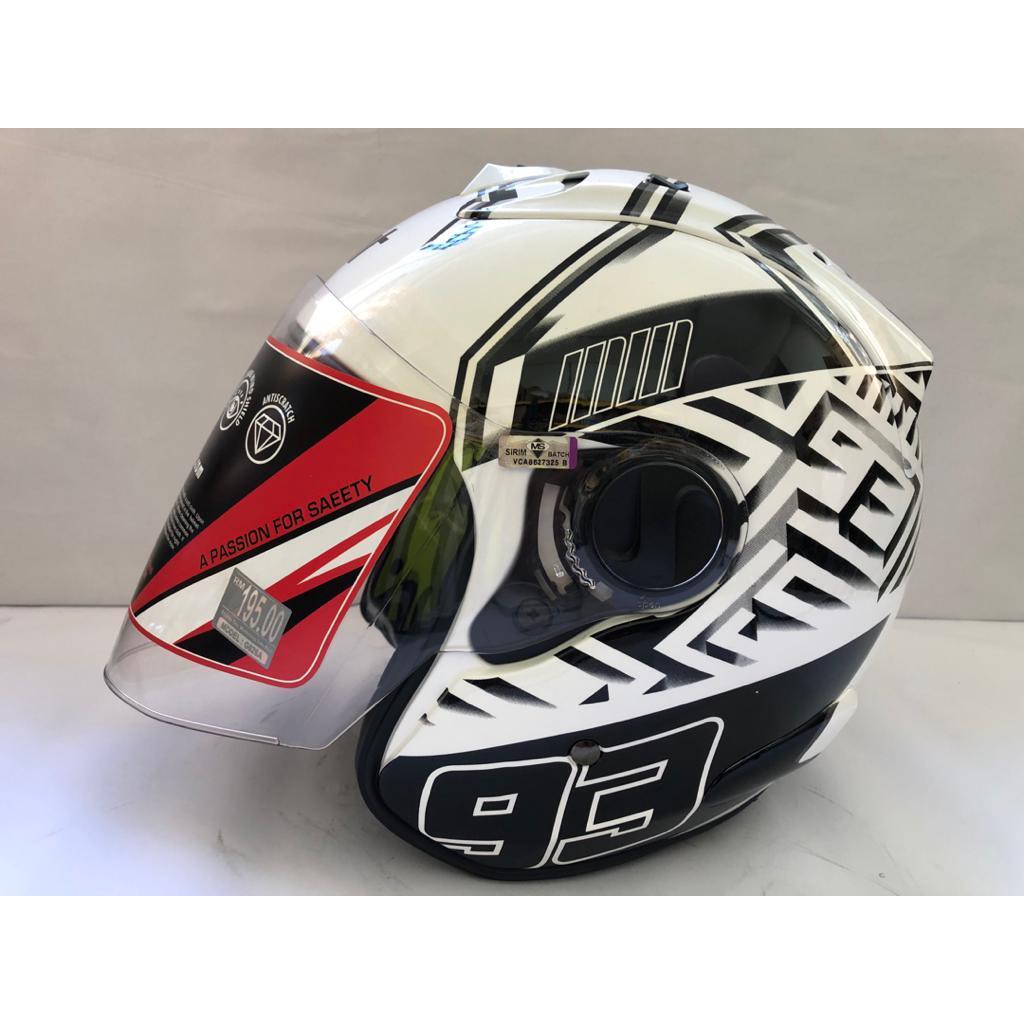 (READY STOCK) XDOT G626A Helmet (White/Marquez Black)