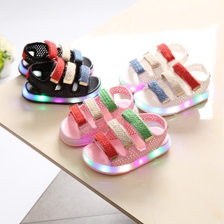 Children Baby Shoes Net Breathable Toddler LED Shoes Sandal
