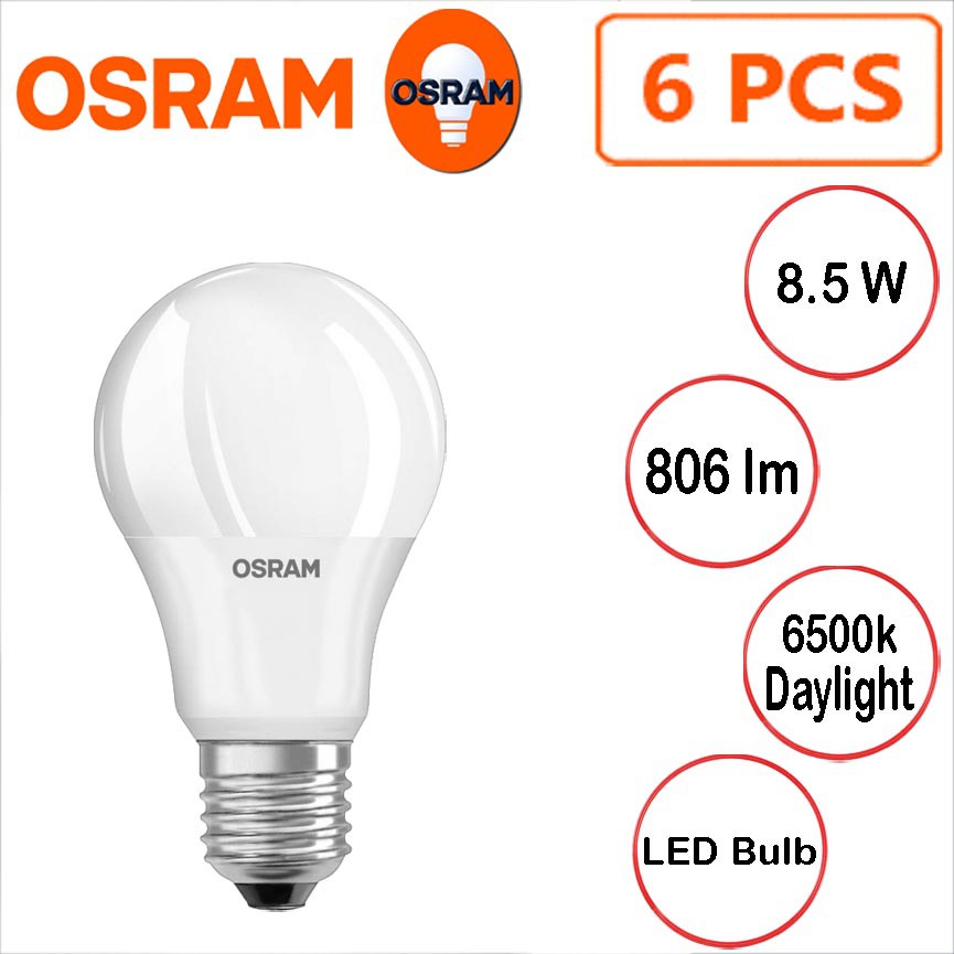 OSRAM LED VALUE CLASSIC BULB 8.5W DAYLIGHT 6 PCS Shopee Malaysia