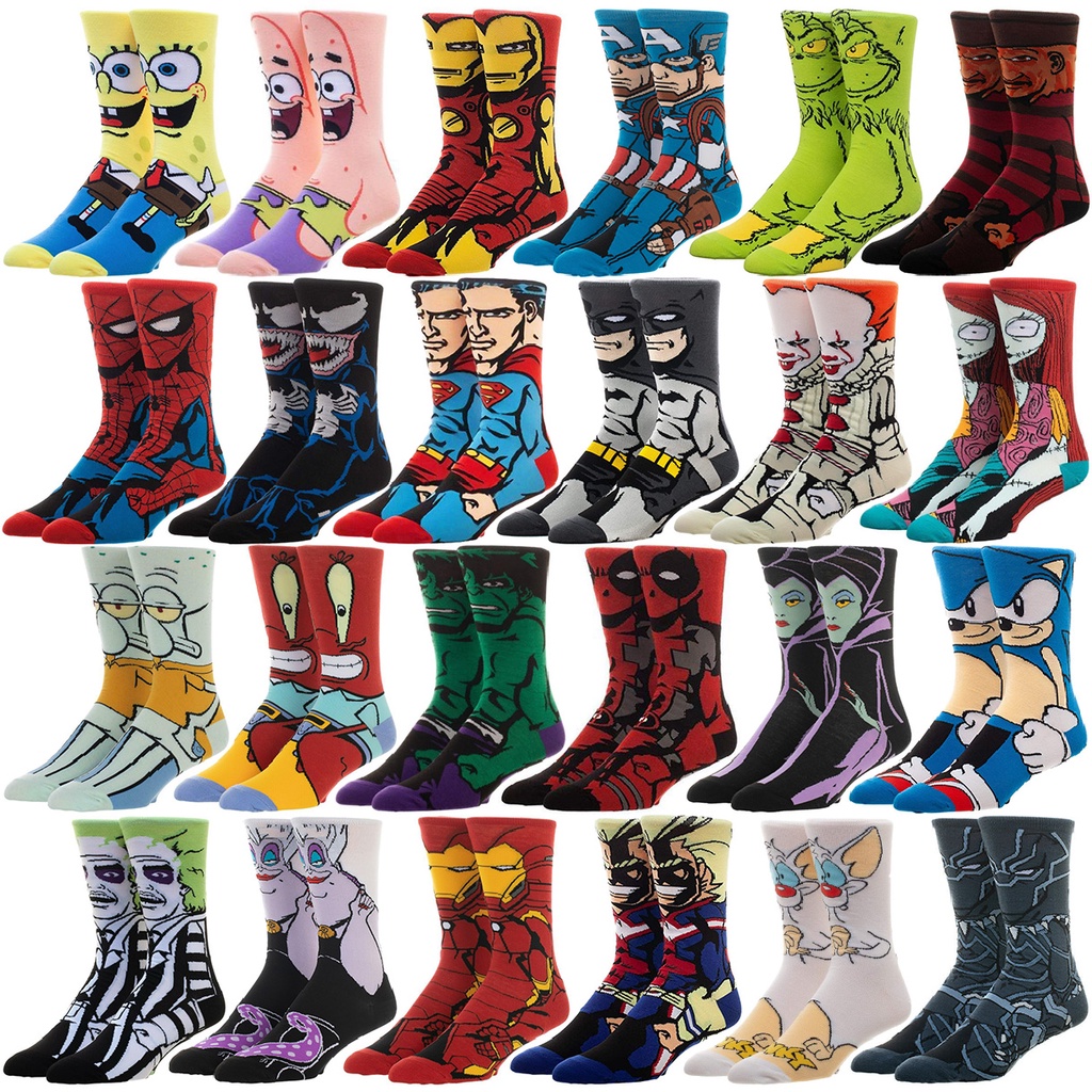 Fashion Men Happy Funny Movie Socks Cozy Ladies Personality Anime Socks Cartoon High Quality Cartoon Pattern