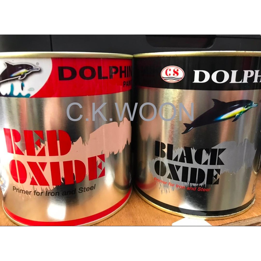 DOLPHIN BRAND ANTI RUST RED OXIDE/BLACK OXIDE (1 LITRE) Cat pengegah karat undercoat besi