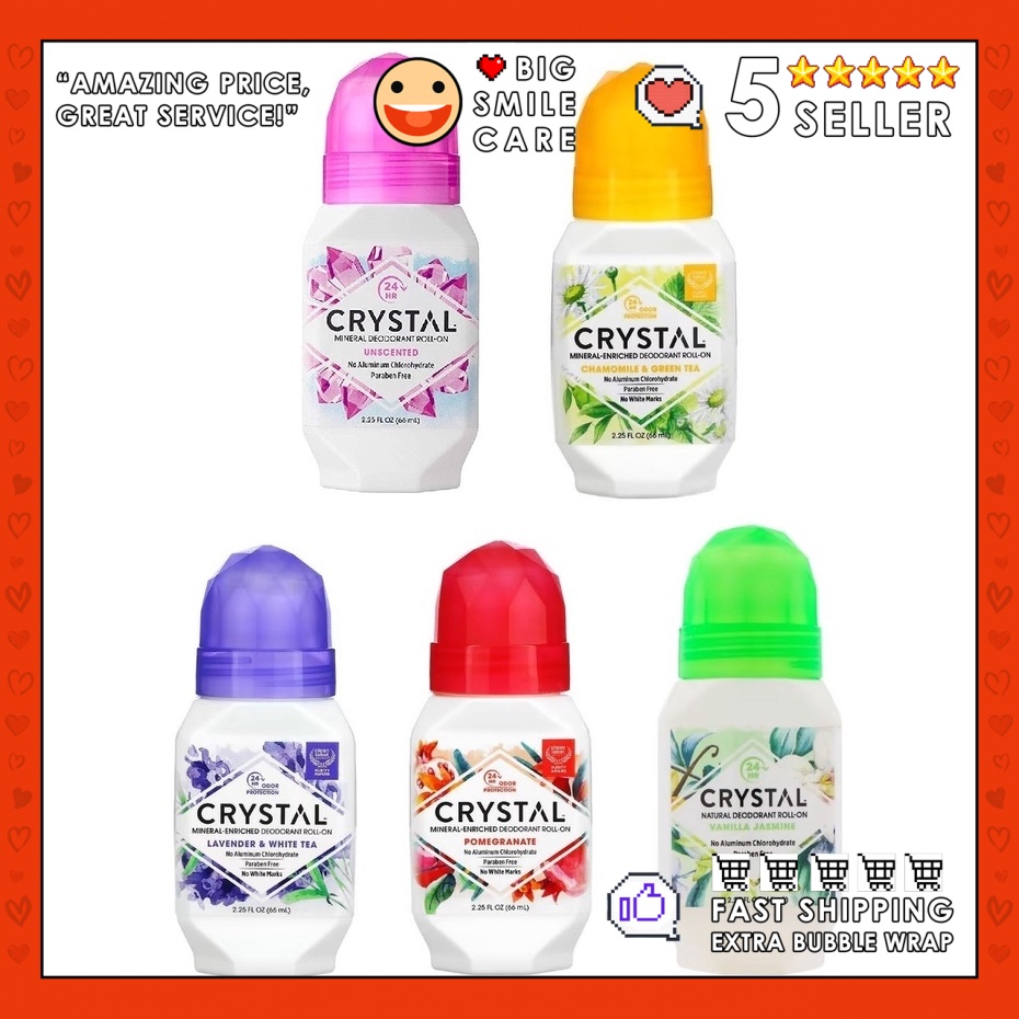 Crystal Body Deodorant MineralEnriched Deodorant Roll On66ml Shopee