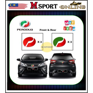 PERODUA AXIA 2017 2018 2019 EMBLEM LOGO 2PCS (Front & Rear Sticker ...