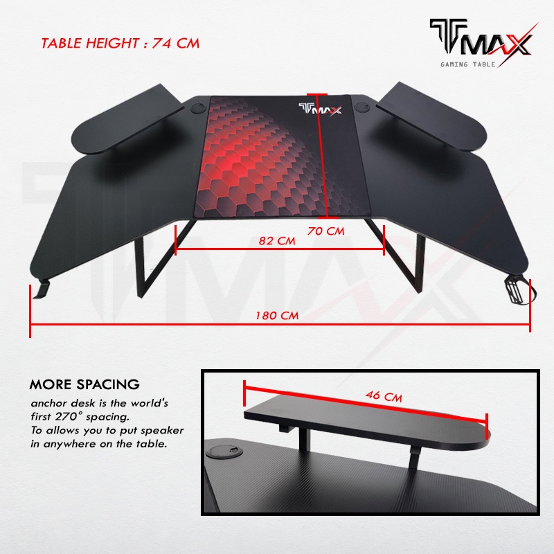 Tmax X Shaped L Cm Anchor Desk Streamer Table Gaming Table Gaming Desk