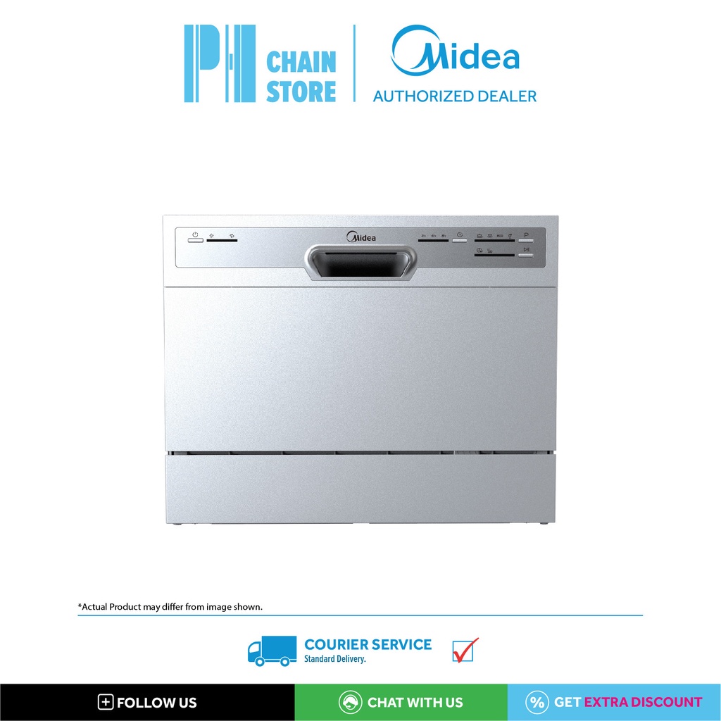 (COURIER SERVICE) MIDEA WQP6-3607 6 PLACE SETTINGS TABLE TOP DISHWASHER (6 PROGRAMS)