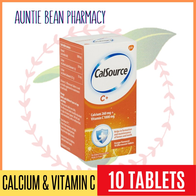 Buy Calsource Calcium 260mg Vitamin C 1000mg Effervescent Tablets 10 S Exp 04 22 Seetracker Malaysia