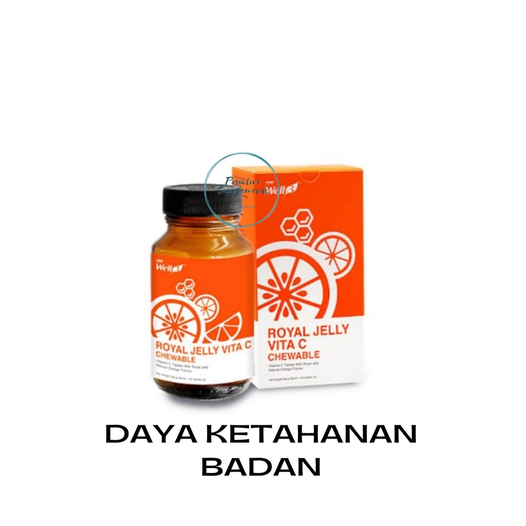 CNI well3 ROYAL JELLY VITAMIN C 100 X 250MG (immune Badan) Shopee