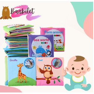 Newborn Buku Bayi / Kids Soft Cloth Baby Book Educational Children Fabric Reading Learning Material