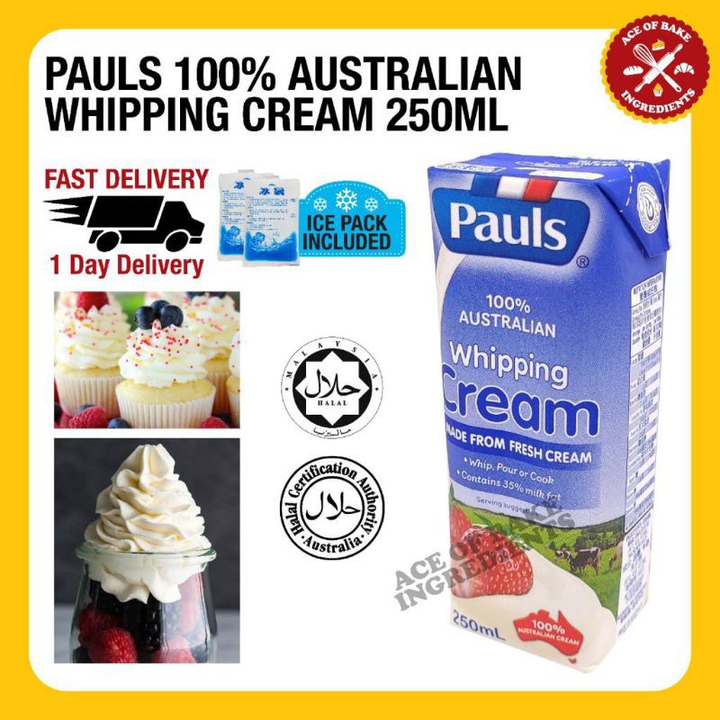 PAULS 100% AUSTRALIAN WHIPPING CREAM 250ML | Shopee Malaysia