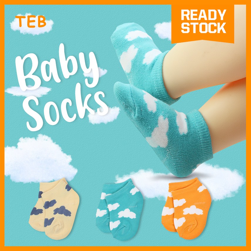 [TEB] 3 Pairs 6-12 Month Cute Baby Socks/ Stokin Bayi Buku Lali/ Pelbagai Corak