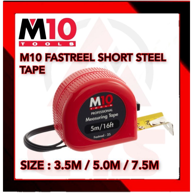 [100% ORIGINAL] M10 FASTREEL SHORT STEEL TAPE MEASURING TAPE