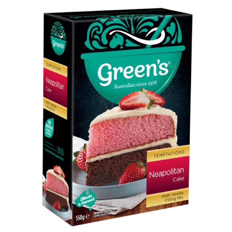 Restock Greens Temptation Assorted Cake Mix Cinammon Roll Brownies Brookie Cookies Tepung Cake Segera Premix Shopee Malaysia