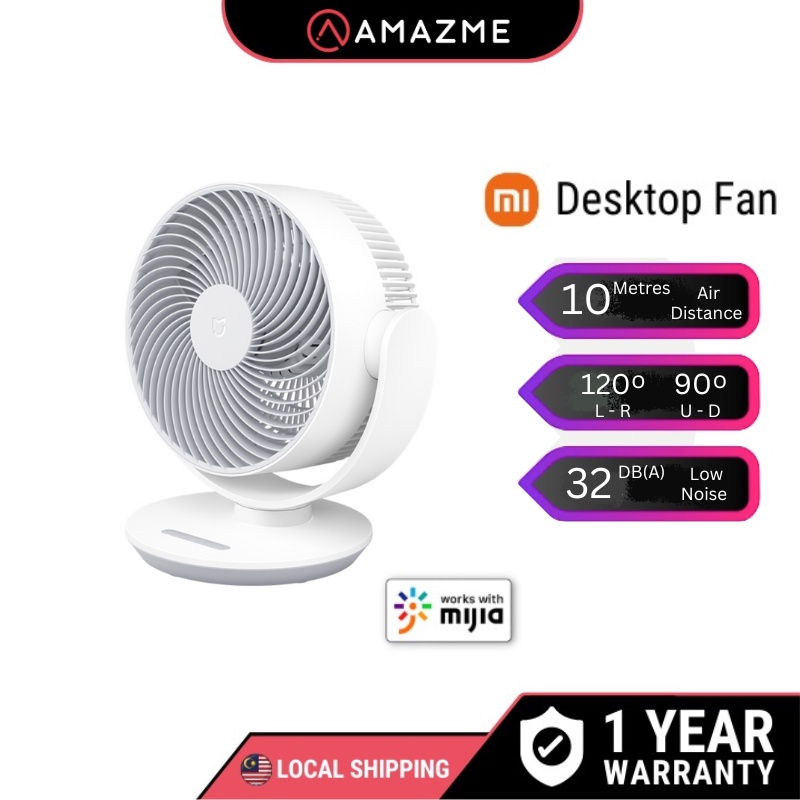Xiaomi Mijia Desk Fan Oscillating Desktop Table Fan With 5 Speed Settings For Large Space ZLXHS01ZM Cooling Fan