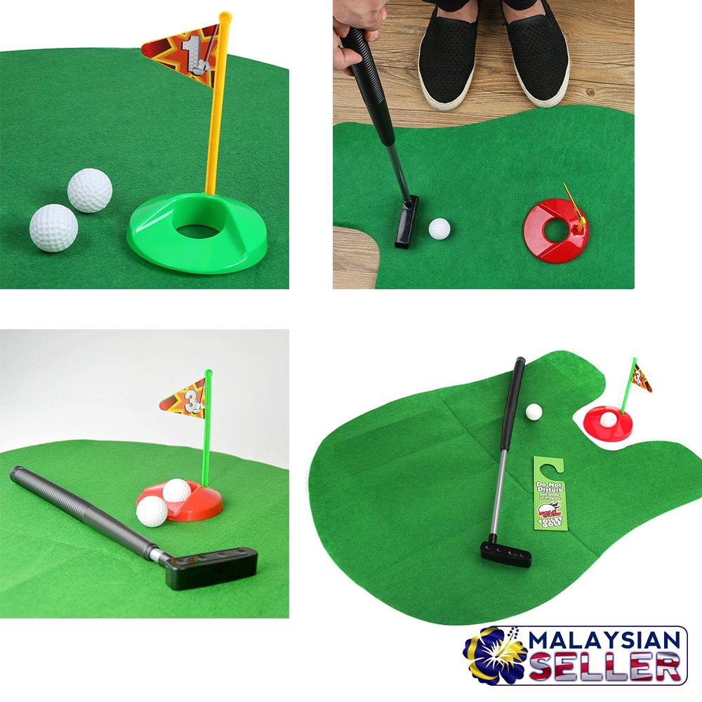 Toilet Golf Potty Putter Toilet Putting Mat Golf Game | Shopee Malaysia