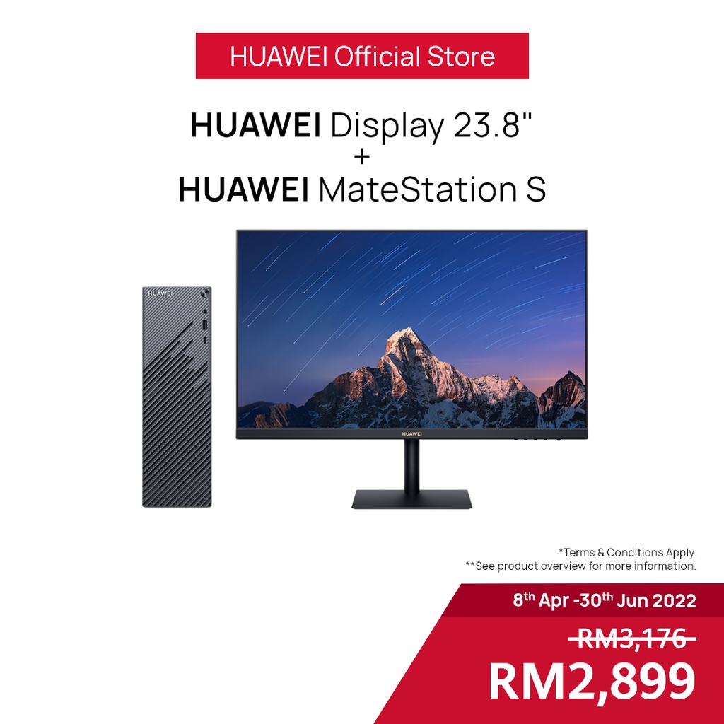 HUAWEI MateStation S + HUAWEI Display 23.8 Inch | Desktop | Monitor | Bundle