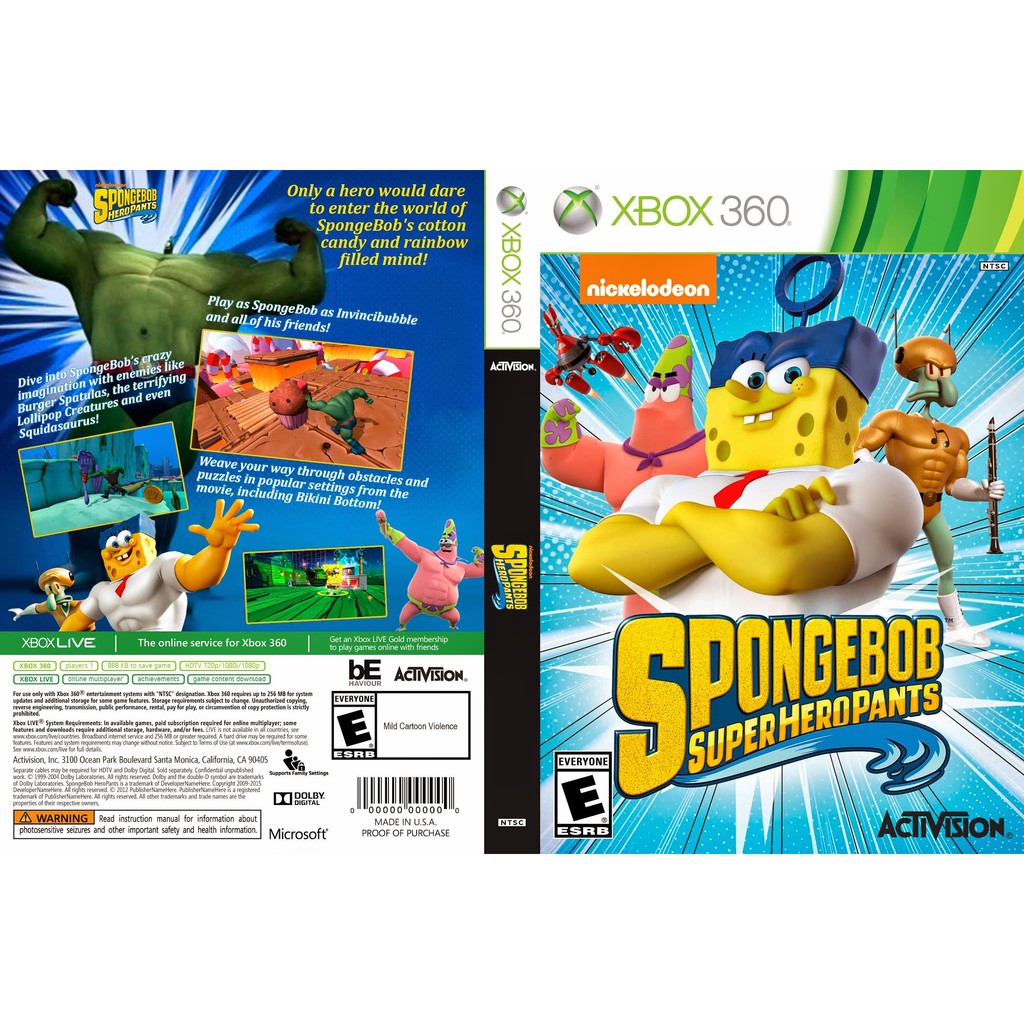 spongebob xbox 360