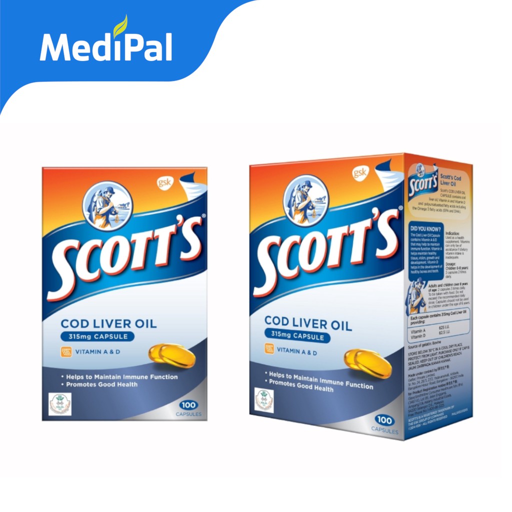 Scott S Cod Liver Oil 100 Capsules Shopee Malaysia