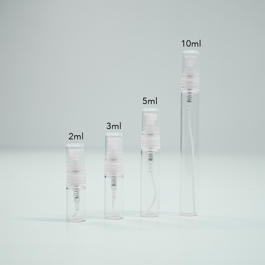 shopee: 2ml 3ml 5ml 10ml Portable Mini Glass Perfume Spray Bottle (0:1:Color:White;1:2:Size:5ml)