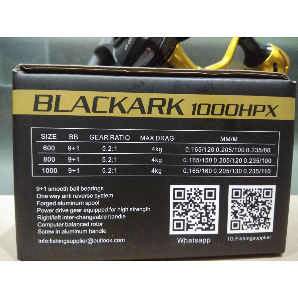 9+1 BB's Kyoto Blackark 1000 HPX Small Fixed Spool Fishing Reel LRF 