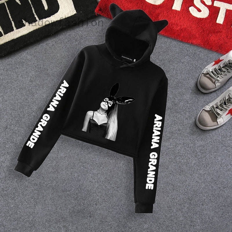 ariana grande crop top hoodie