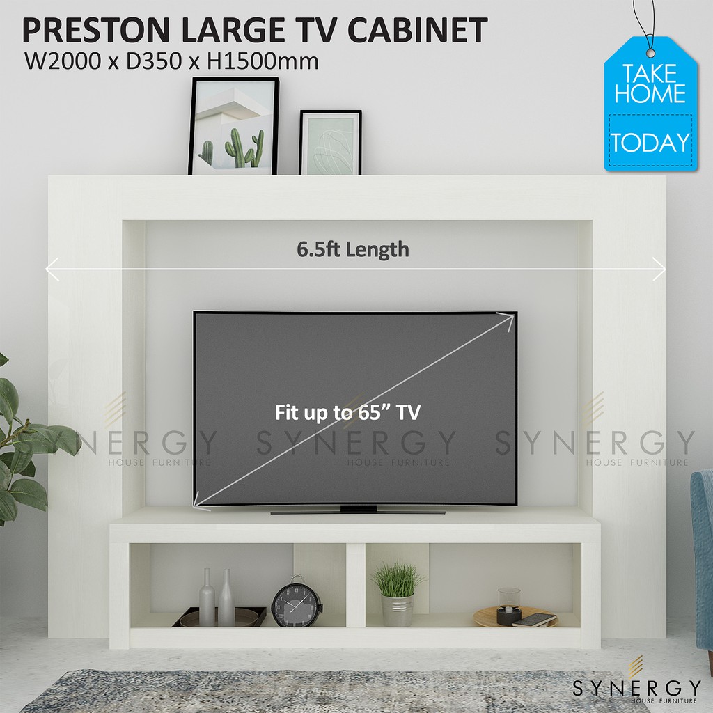 Tv 65 inch / large tv stand / rak tv besar kayu / tv