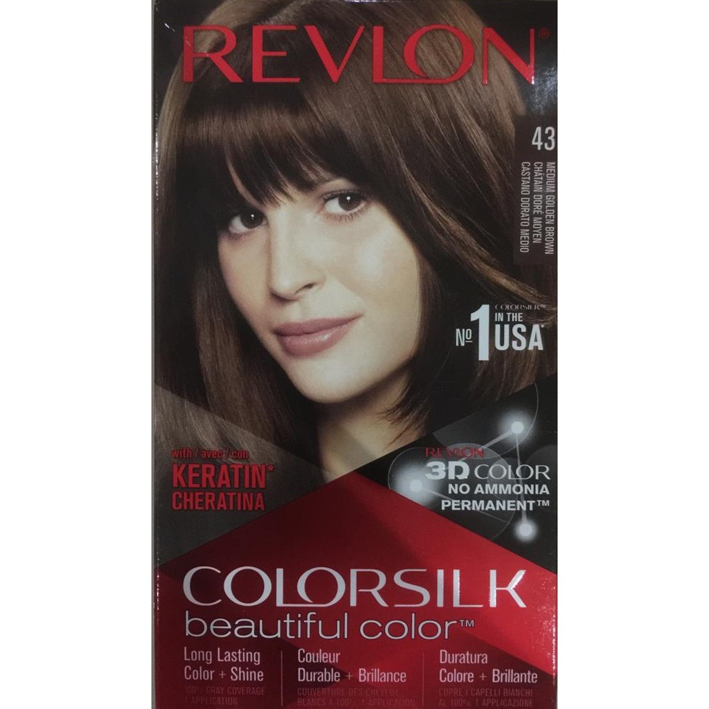 Revlon Color Silk 43 Medium Golden Brown Permanent Hair Color