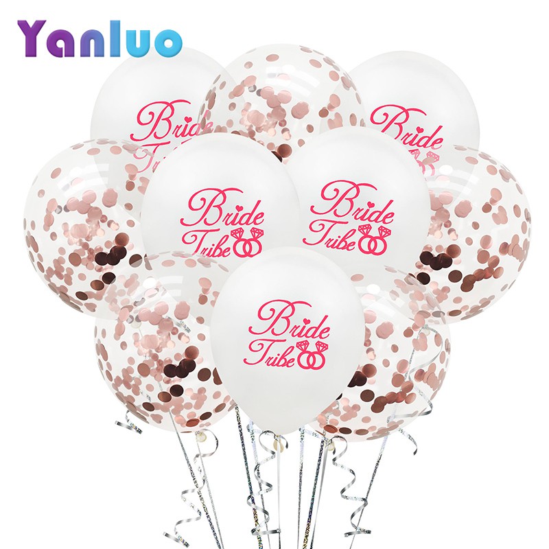 10pcs 12inch Sequined Transparent Latex Balloon Bride To Be Party