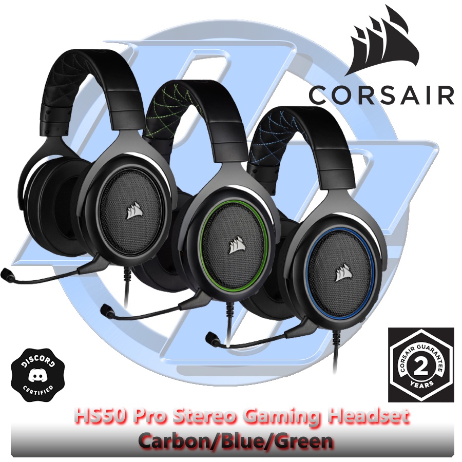 CORSAIR HS50 PRO STEREO GAMING HEADSET - CARBON ( CA-9011215-AP ...