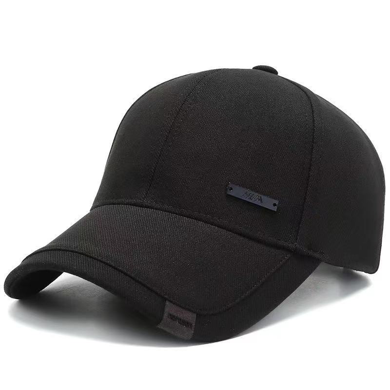 Unisex Black Baseball Cap Sun Protection Black/Red Adjustable Cotton Back for Casual & Sport