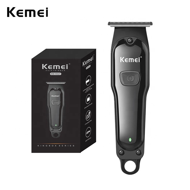 Kemei 2022 Electric Hair Trimmers T-shape Blade Cordless Clipper Finish Edge Cutting Machine Rechargeable Barber Powerful