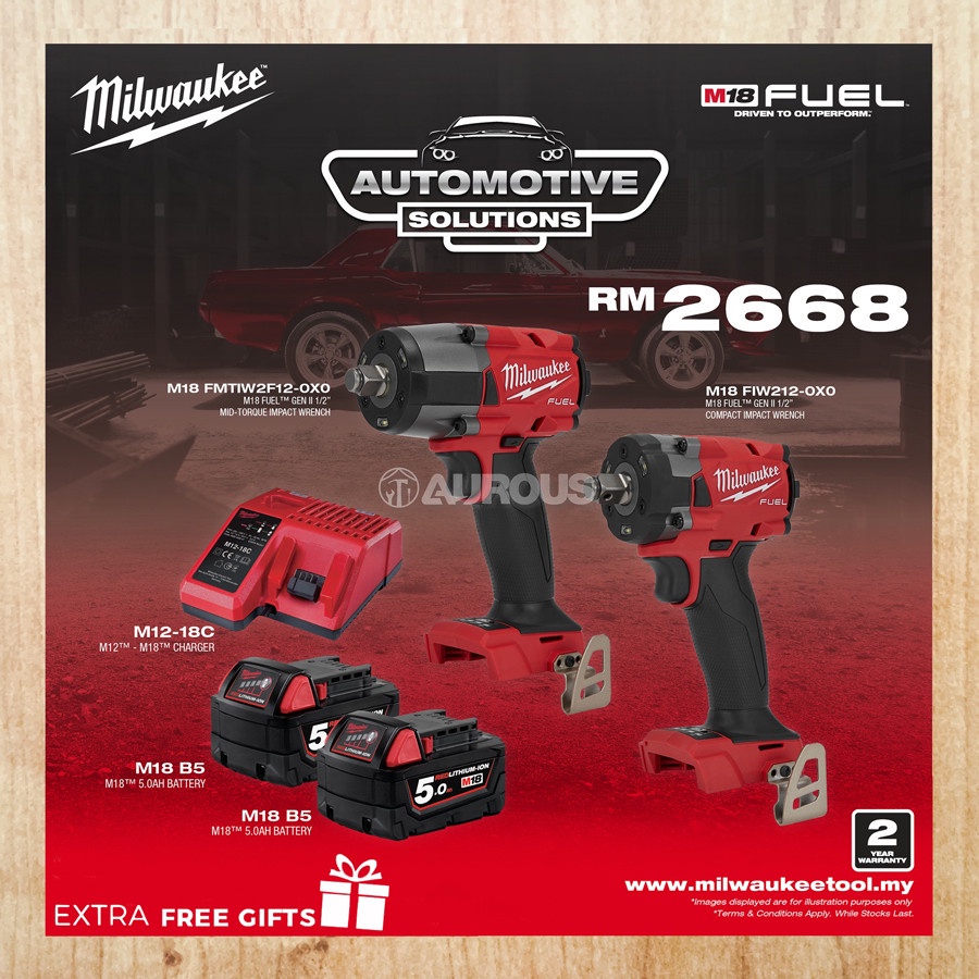 MILWAUKEE M18 FUEL IMPACT WRENCH AUTOMOTIVE SOLUTIONS COMBO KIT (M18