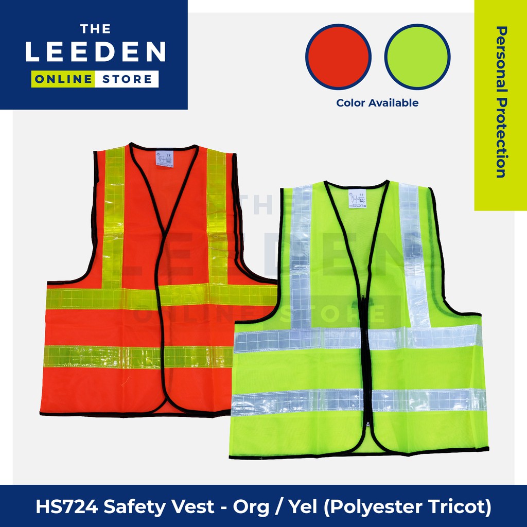 Safety Reflective Vest HS724 High Visibility Jacket - Polyester Tricot by Leeden Online Store