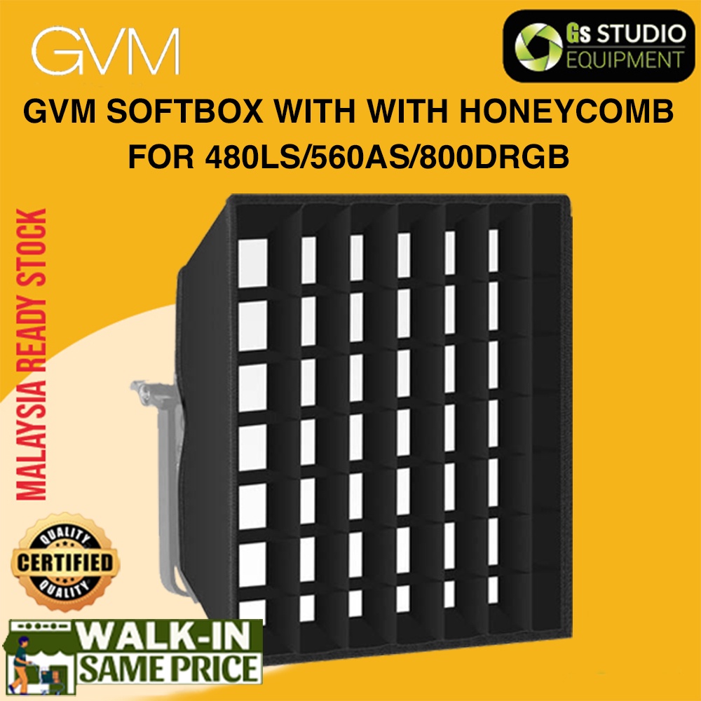 GVM Softbox With Honeycomb For 480LS/560AS/800DRGB Series LED Lights Studio (11 x 11")