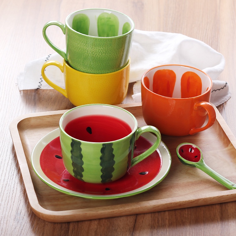 400ml watermelon cup cute fruit cup summer creative mug coffee mug breakfast milk mug