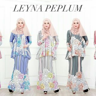  Baju  Kurung  Moden Peplum  Babydoll Jubah Muslimah Shopee 