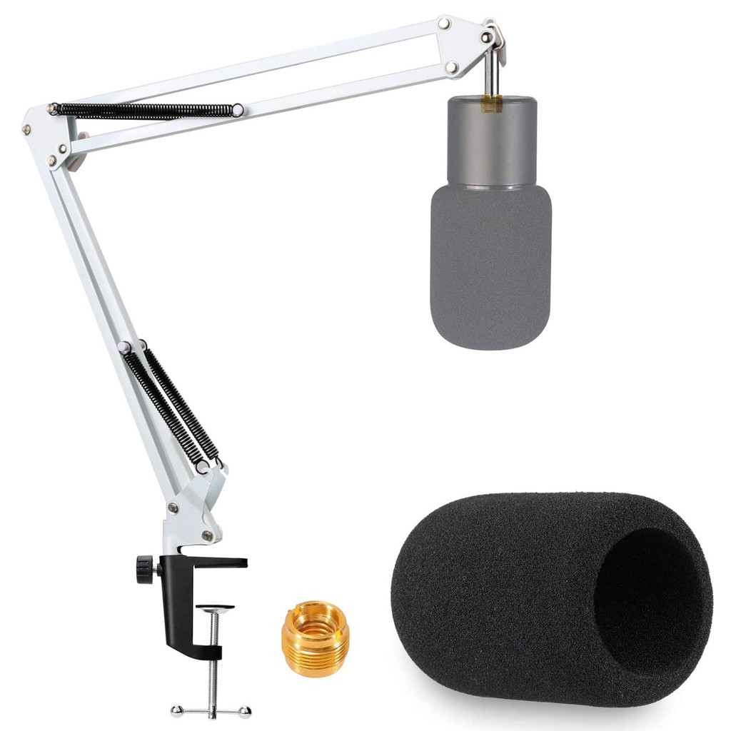 Seiren X Boom Arm With Pop Filter Mic Stand With Foam Cover Windscreen Compatible With Razer Seiren X Streaming Microphone White Shopee Malaysia