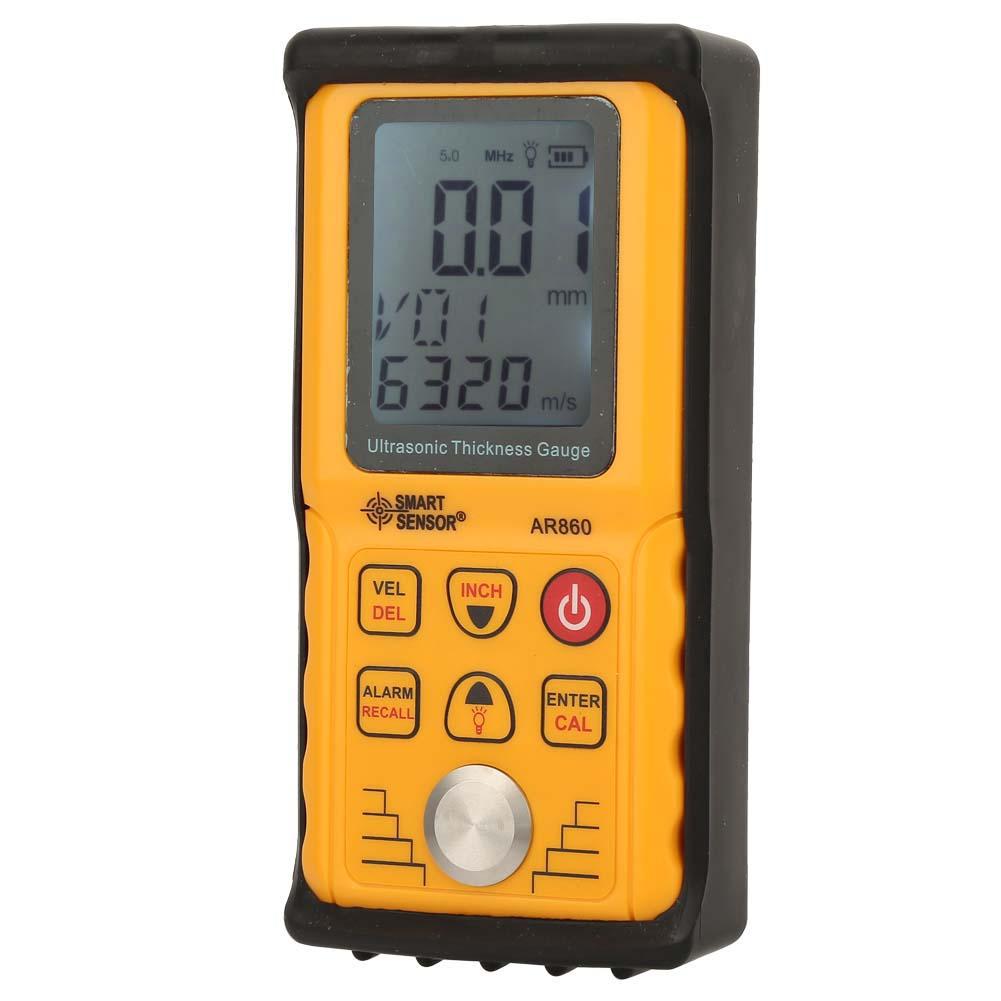 Produktbild von SMART SENSOR AR860 Digitales Ultraschall-Dickenmessgerät – 1–300 Mm (Stahl), Inkl. 2 Sonden, Kalibrierblock, Ohne Koppelmittel