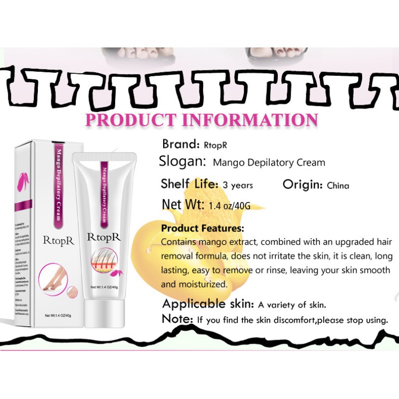Body Depilatory Cream Painless And Effective Hair Removal Cream