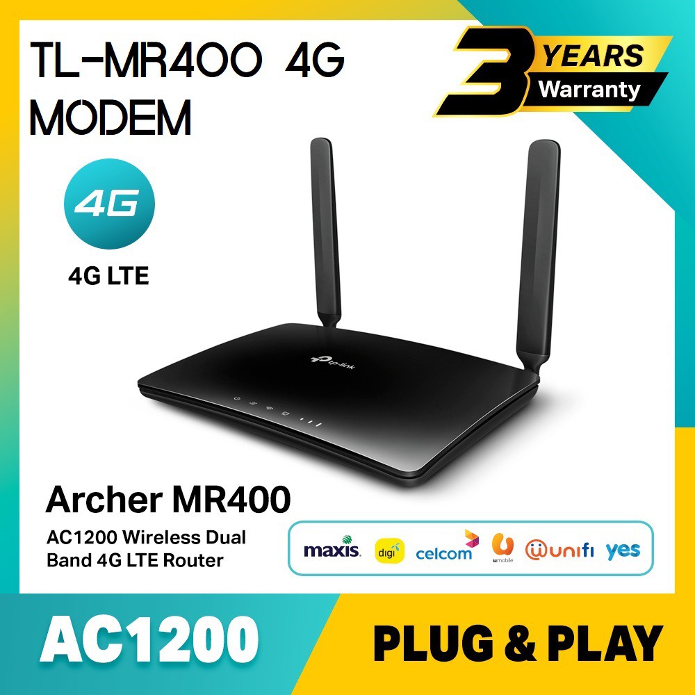 Tp Link Archer Tl Mr400 Mr6400 Tl Mr100 Ac10 Wireless Dual Band 4g Lte Router Archer Mr400 Mr6400 Mr0 4g680 Shopee Malaysia