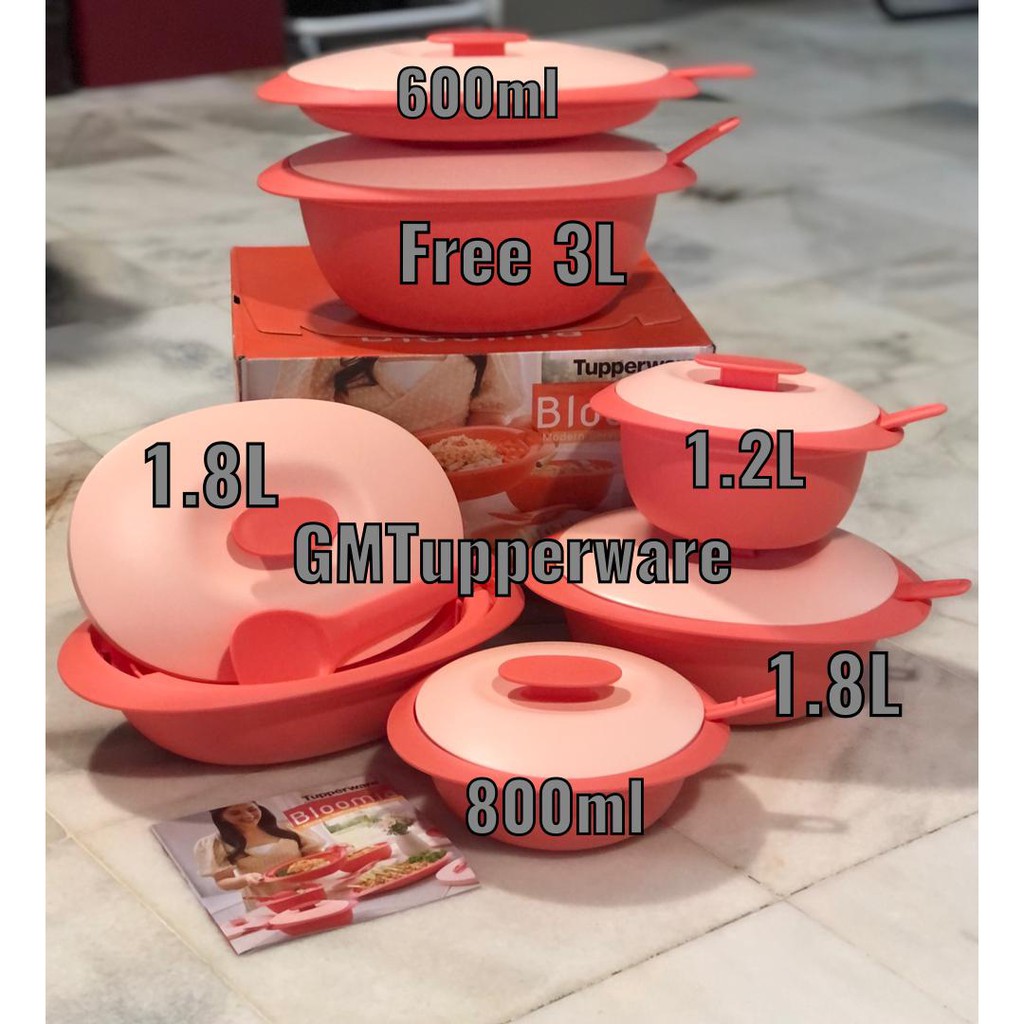 TUPPERWARE BLOOMIA COLLECTION FREE RICE SAVER 3L Shopee Malaysia